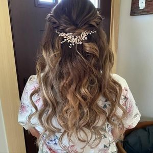 Bridal hair accessory  5" gold bridal hairpiece